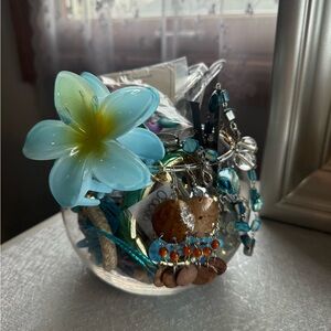 Mystery Mermaid Jewelry Jar Vintage 2 Now Beach Fish Bowl Mermaid Shell